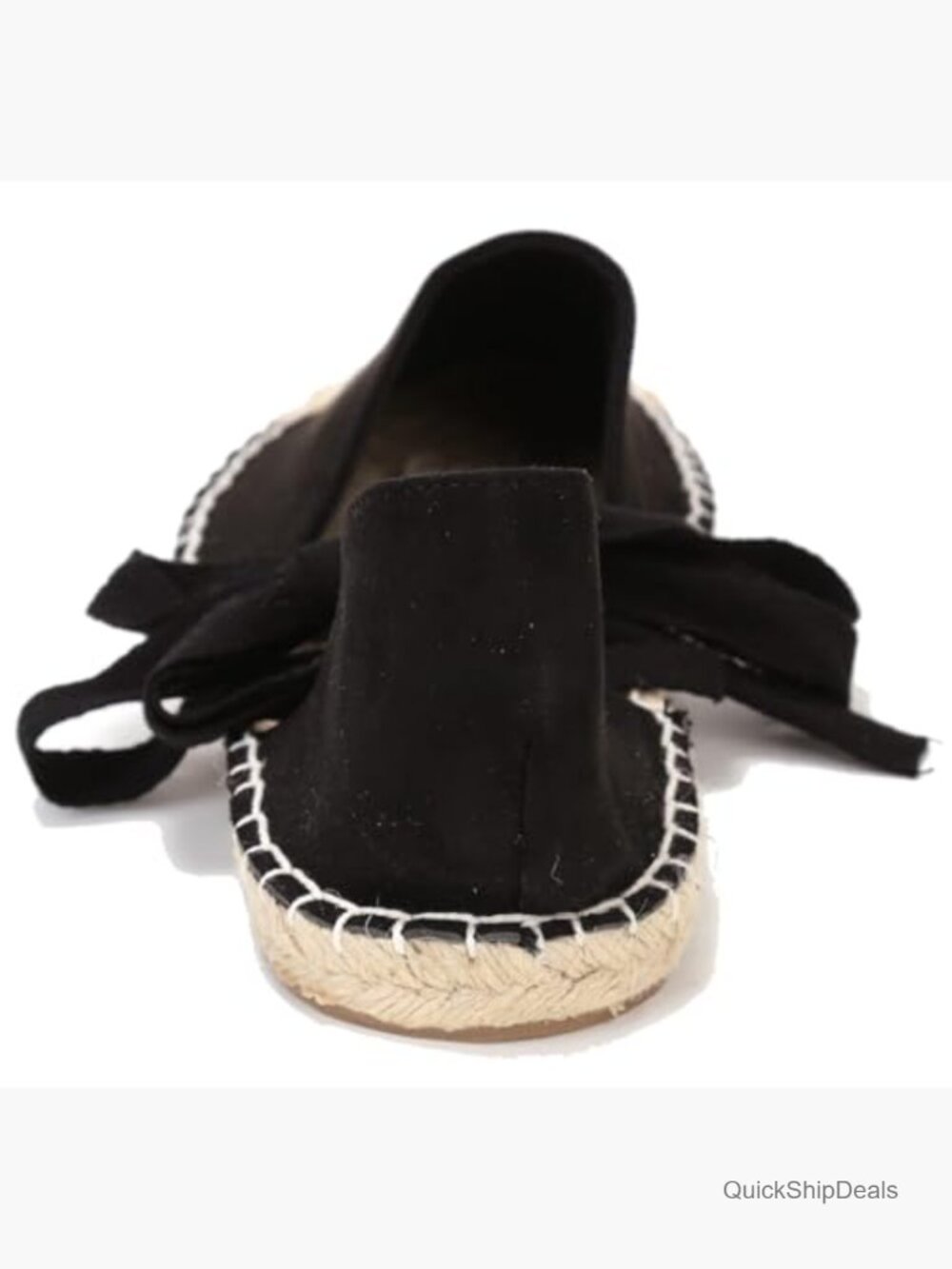 Faux Suede Cap-Toe Lace-Up Ankle Strap Espadrille Flat Sandals - Picture 3 of 7